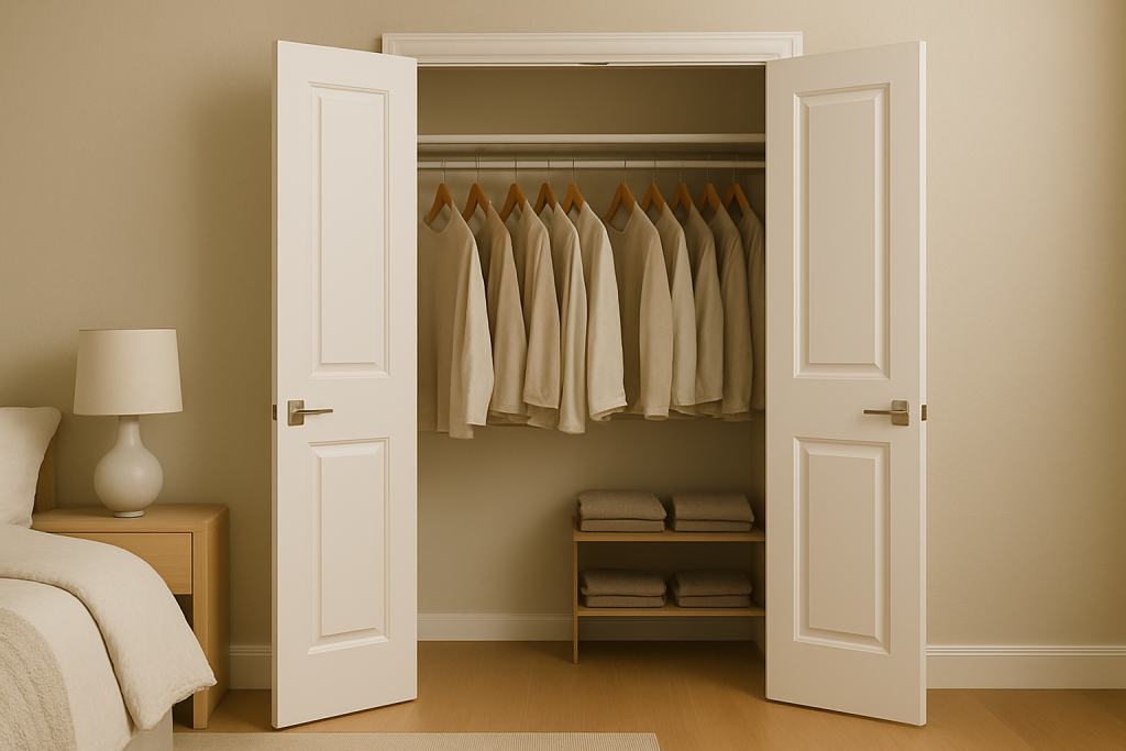 Hinged doors on a custom closet design